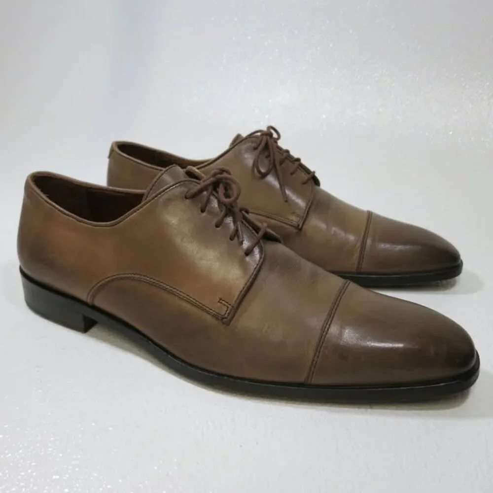Massimo Matteo Cap Toe Leather Dress Oxfords Men's Footwear Shoes Size 10.5 M